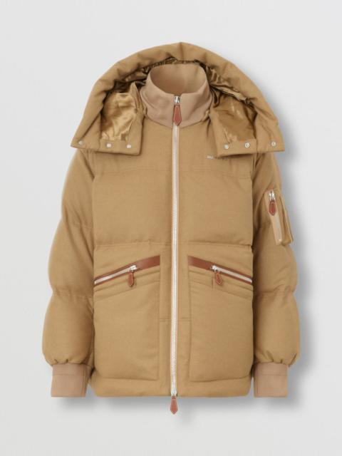 Burberry Detachable Hood Cotton Gabardine Puffer Jacket