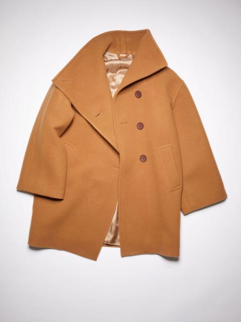 Acne Studios Funnel neck coat - Camel brown