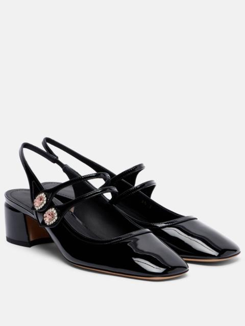 FERRAGAMO Milly patent leather slingback pumps