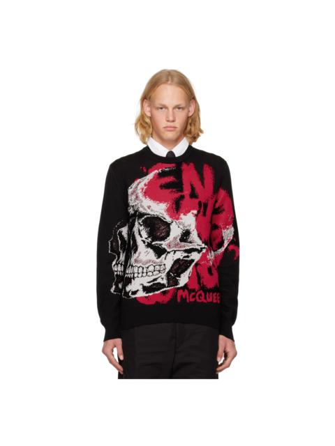 Alexander McQueen Skull Graffiti wool-blend jumper