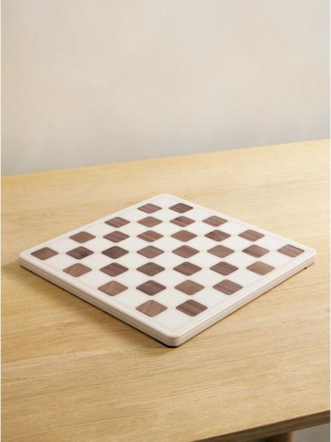 Brunello Cucinelli Krion® walnut and steel draughts set Neutral