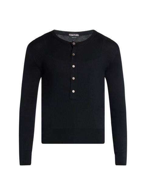 TOM FORD silk Henley top