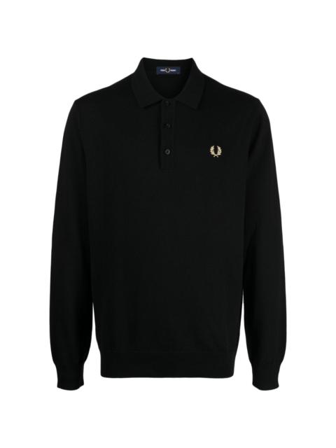 logo-embroidered wool-blend jumper