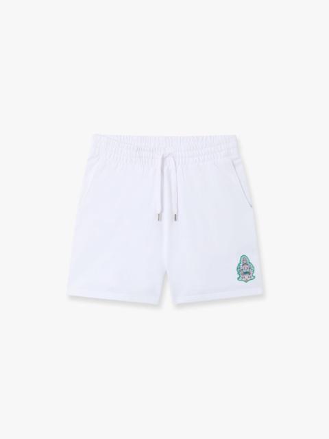 CASABLANCA White Hotel Emblem Embroidery Patch Sweatshorts | Casablanca Paris