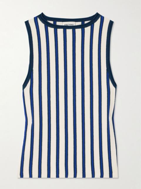 ESCVDO Manglar striped organic cotton top Blue