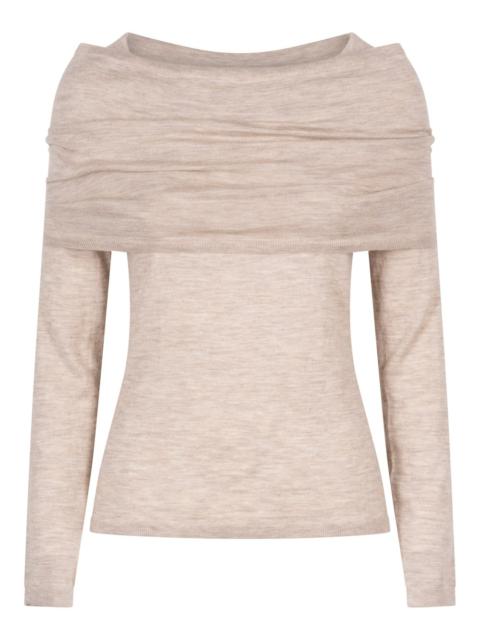 Max Mara LIGHTWEIGHT CASHMERE SWEATER WITH REMOVABLE WRAP DETAIL
