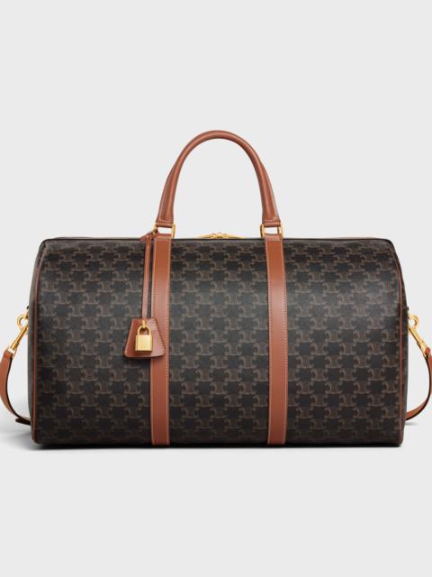 CELINE Large Travel Bag in Triomphe Canvas and calfskin