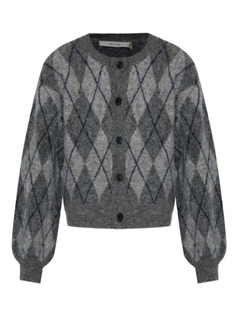GESTUZ argyle-check cardigan