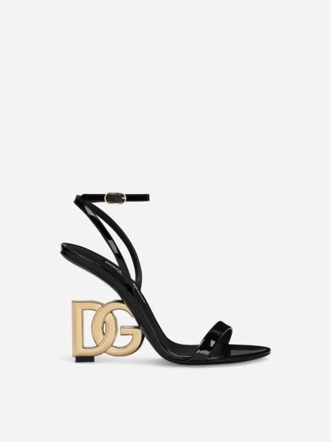 サンダル・ミュール KEIRA PATENT LEATHER SANDALS Keira patent leather sandals in black - Dolce Gabbana