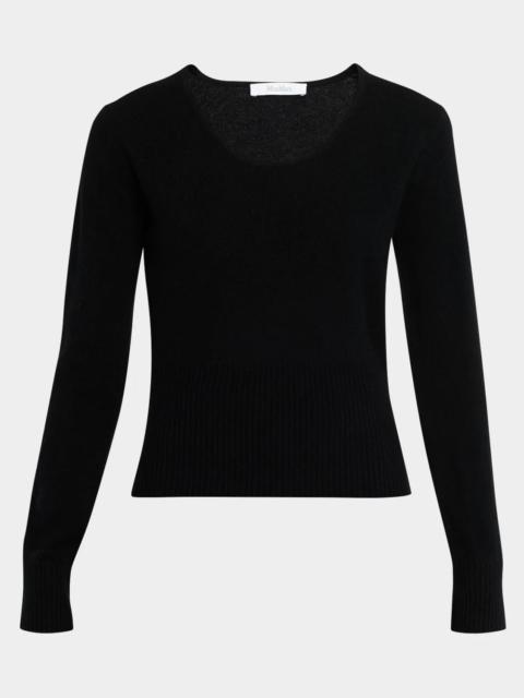 Max Mara Scoop-Neck Fitted Wool-Cashmere Sweater
