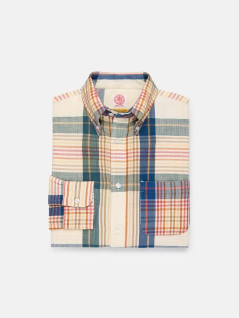 J. PRESS HANDLOOMED CREAM PLAID SHIRT