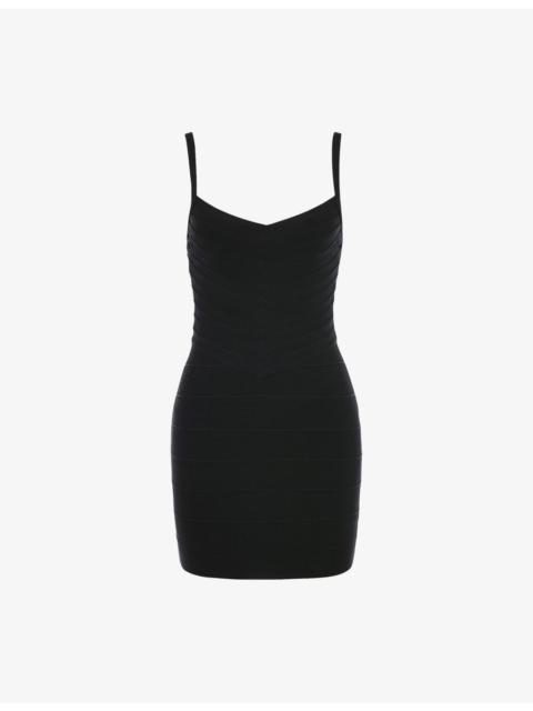 House of CB The Cinch V-Waist Woven Bandage Mini Dress