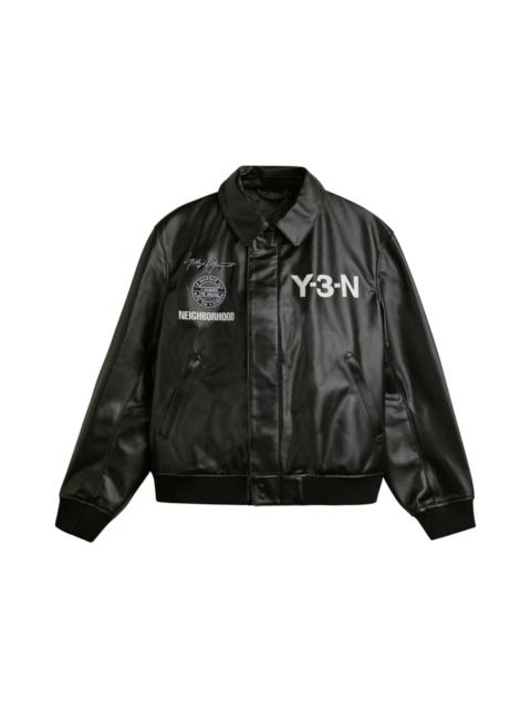 Y-3 adidas Y-3 NBHD Leather Bomber Jacket Black