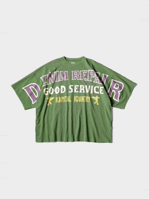 Kapital 18.5/- Jersey HUGE-T (DENIM REPAIR) - Green