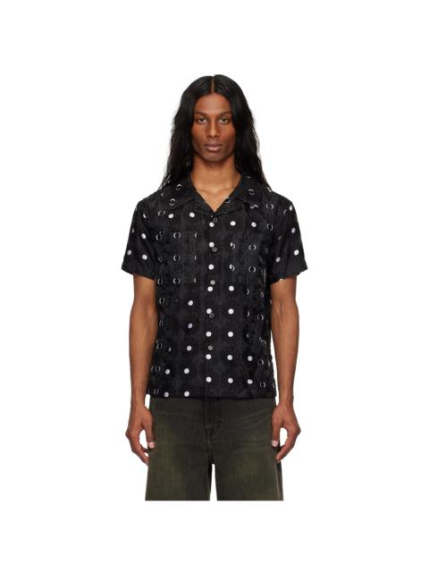 Andersson Bell Black Half Sheer Flower Shirt