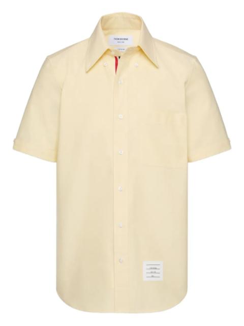 Thom Browne Straight Fit Button Down Short Sleeve Shirt