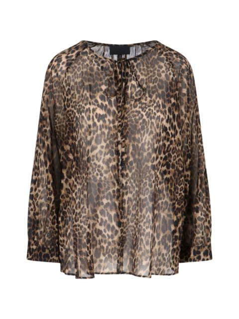 NILI LOTAN leopard-print blouse