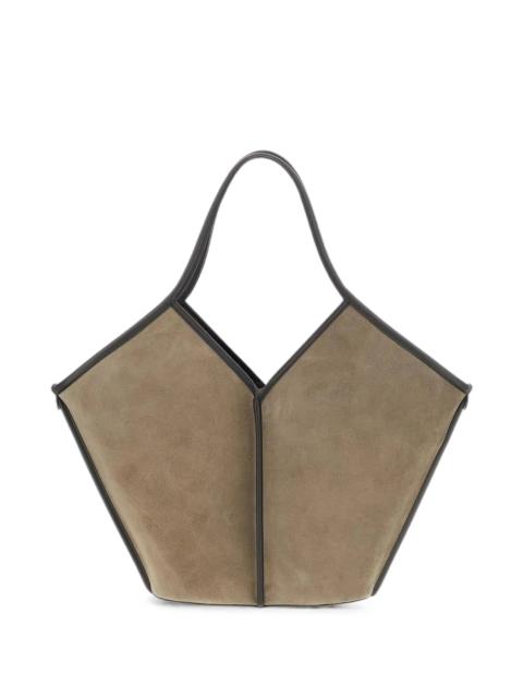 HEREU Hereu Calella Distressed-finish Geometric-handle Shoulder Bag
