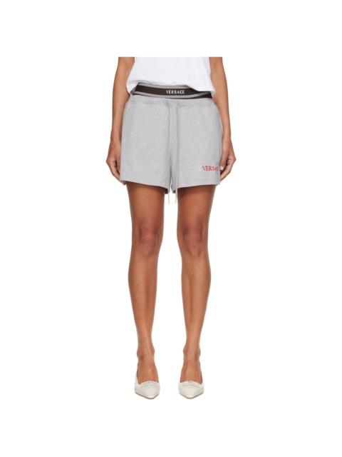 VERSACE Gray Cotton-Jersey Shorts