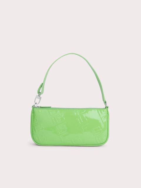 BY FAR Rachel Fresh Green Embossed Patent Leather