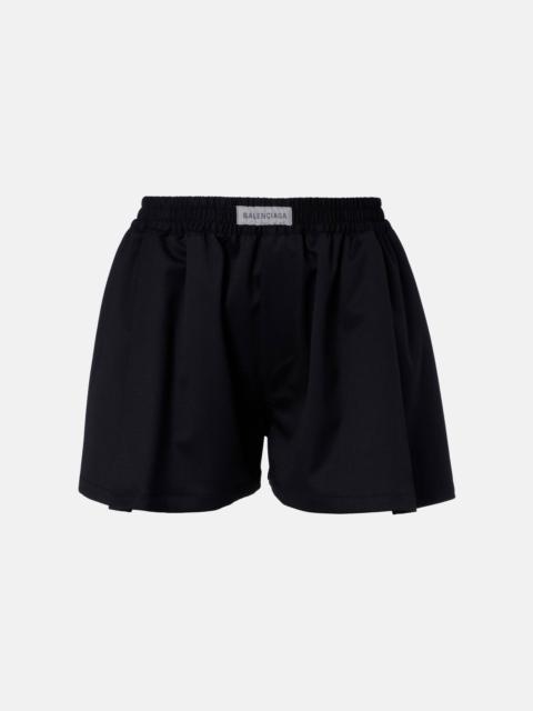 BALENCIAGA Logo wool-blend shorts
