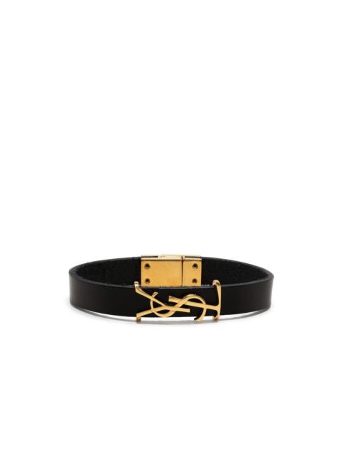 SAINT LAURENT YSL charm leather bracelet