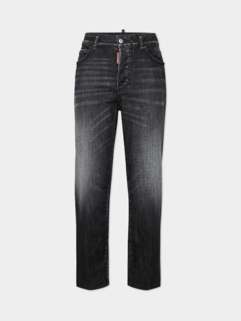DSQUARED2 BLACK BRUSHED STEEL WASH BOSTON JEANS