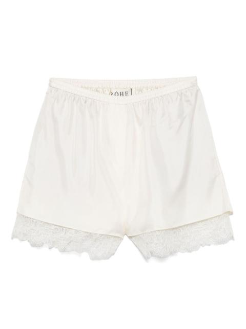RÓHE lace silk shorts