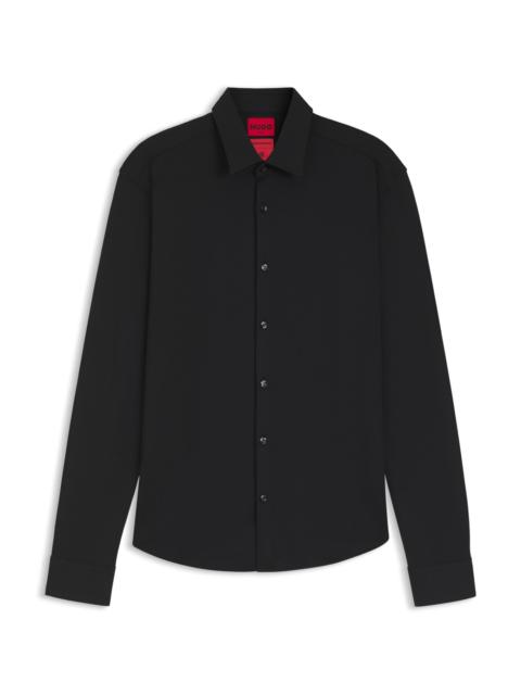 HUGO SLIM-FIT SHIRT IN PERFORMANCE-STRETCH JACQUARD