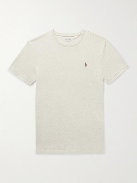 Polo Ralph Lauren Slim-Fit Logo-Embroidered Mélange Cotton-Jersey T-Shirt
