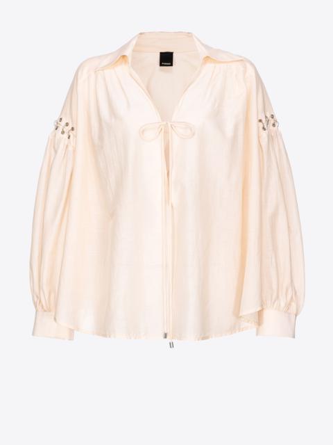 PINKO VOILE BLOUSE WITH PIERCING DETAIL