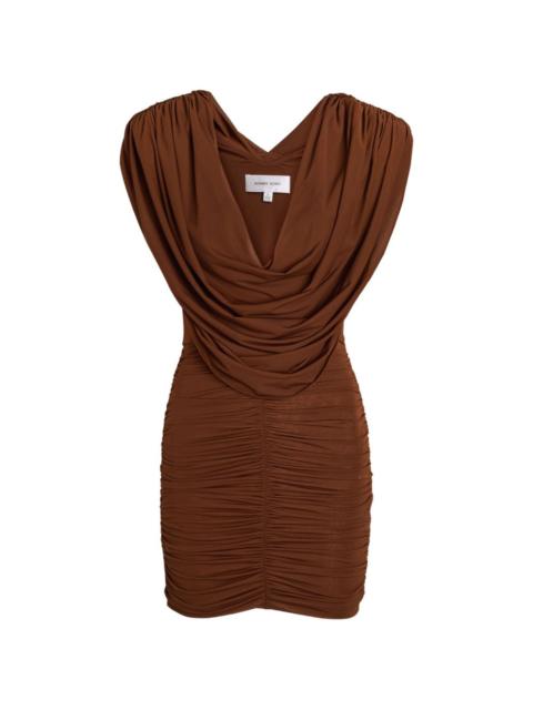 RONNY KOBO Kehlani V-neck ruched mini dress