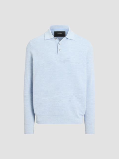 Polo Ralph Lauren Men's Striped Performance Wool-Blend Polo Sweater - Blue Combo