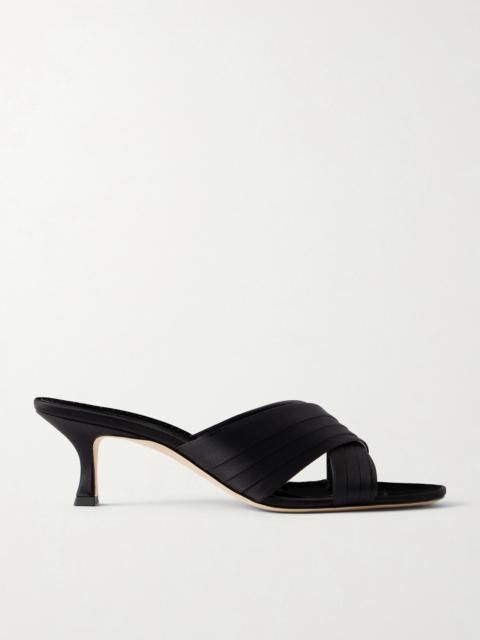 Manolo Blahnik Viera 50 Satin Mules