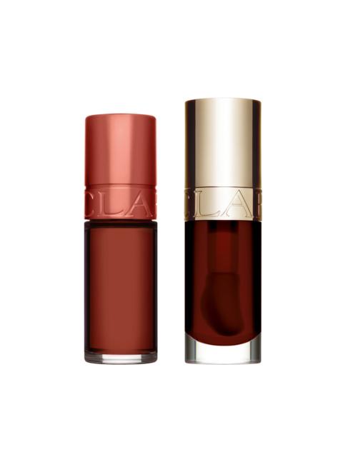 CLARINS Lip Oil & Stain Duo In Nude | Iconic Lip Comfort Oil & Water Lip Stain | For Hydrated, Visibly Plump