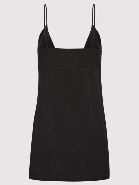 ST. AGNI Tie Front Top - Black