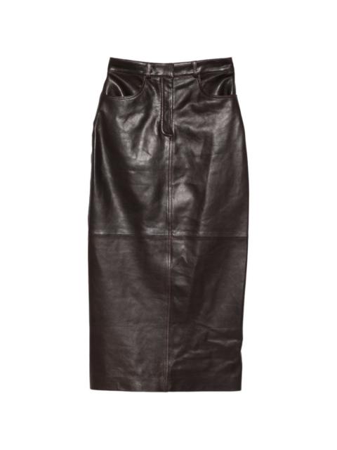 NOUR HAMMOUR Ghalia pocket pencil midi skirt