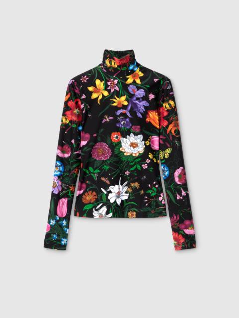 GUCCI Printed sparkling jersey turtleneck