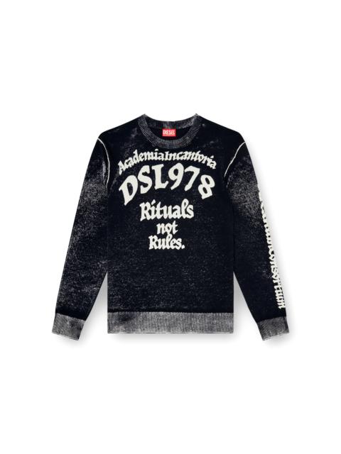 Diesel TREATED COTTON JUMPER WITH SLOGAN