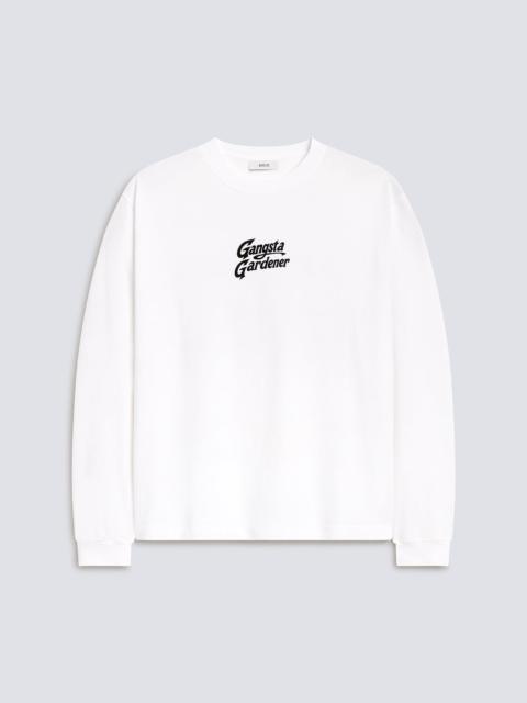 AGOLDE LONG SLEEVE TEE RON FINLEY IN SOFT WHITE