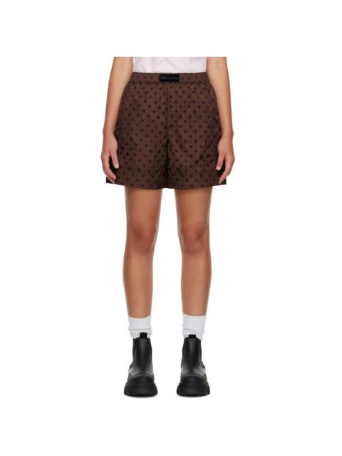GANNI Brown Printed Flyweight Nylon Boxer Shorts