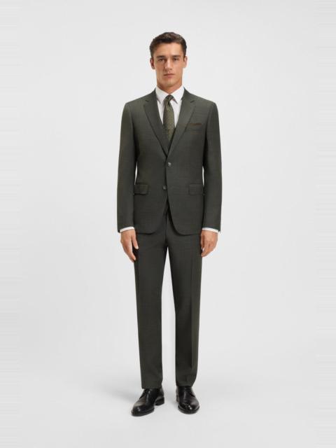 BOSS THREE-PIECE SLIM-FIT SUIT IN PATTERNED STRETCH WOOL