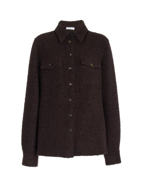 GABRIELA HEARST John Austin Shirt in Chocolate Recycled Cashmere Boucle