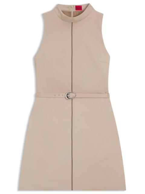 HUGO TUNIC DRESS WITH BELT AND PIPING