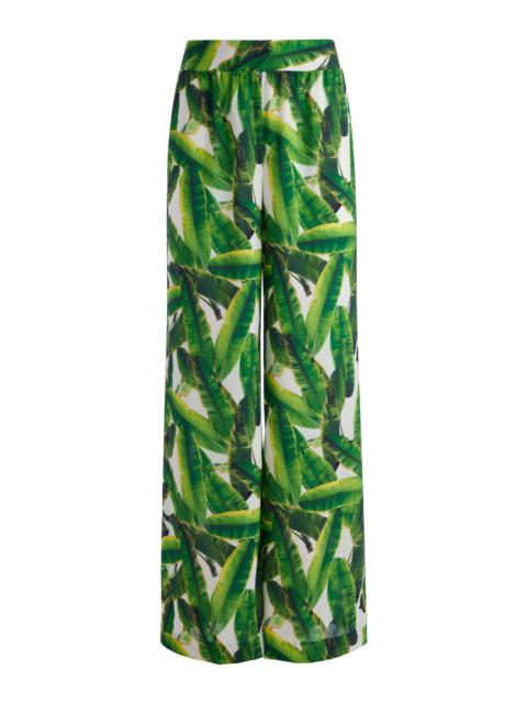 Alice + Olivia RUSSELL HIGH WAISTED SMOCKED WAISTBAND PANT