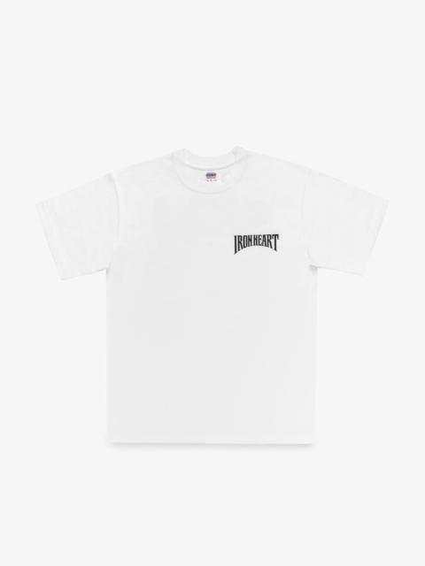 Iron Heart IHT-2601-WHT 7.5OZ PRINTED LOOPWHEEL CREW NECK T-SHIRT - WHITE