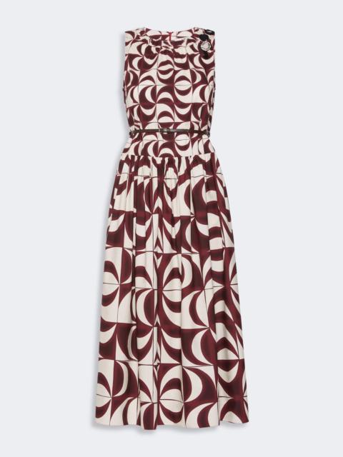 'S Max Mara SALATO Printed cotton poplin dress - BORDEAUX