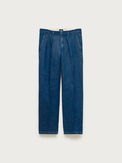 J.CREW Relaxed-fit double-pleated nautical trouser in cotton-linen blend denim