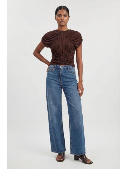 KAREN MILLEN Premium Ruched Jersey Cut Out Back Top