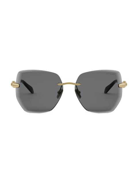 BVLGARI Women's Serpenti Viper 59MM Geometric Sunglasses - Black Gold Black